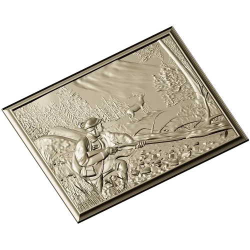 Hunter's Vigil - detailed bas-relief STL for CNC