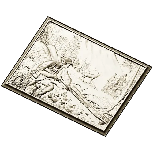 Hunter's Vigil - detailed bas-relief STL for CNC