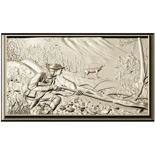 Hunter's Vigil - detailed bas-relief STL for CNC