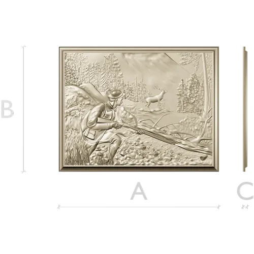 Hunter's Vigil - detailed bas-relief STL for CNC
