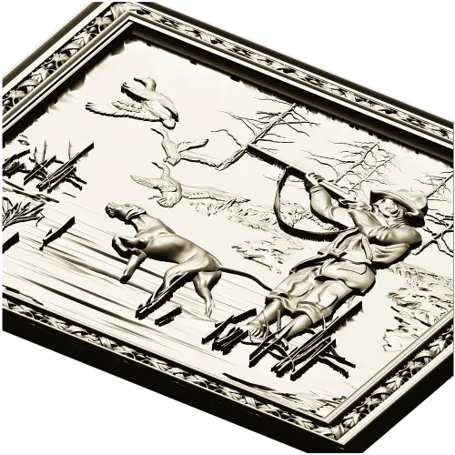 3D модель рельефной панели "Утиная охота" - STL для ЧПУ
