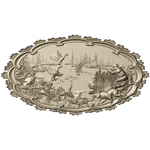 Lakeside Hunt - High Relief Oval STL for CNC