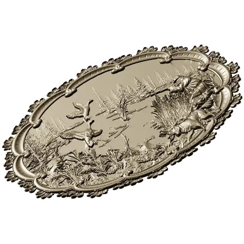 Lakeside Hunt - High Relief Oval STL for CNC