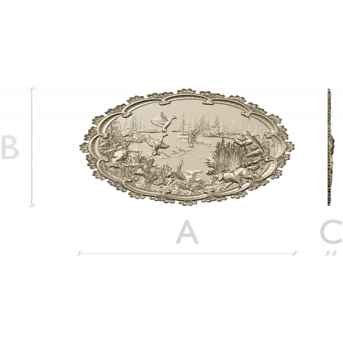Lakeside Hunt - High Relief Oval STL for CNC