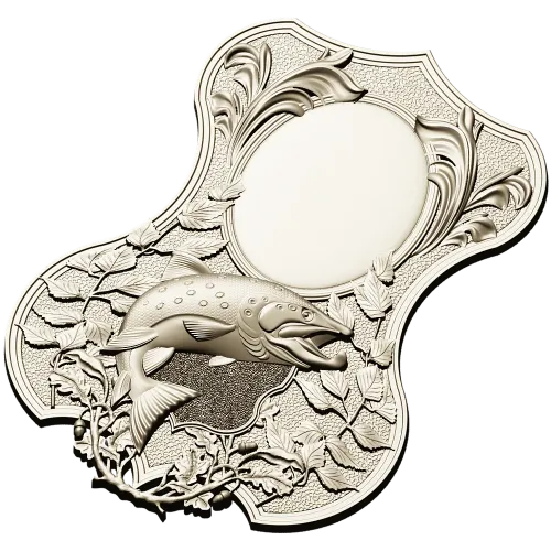 Trout Trophy Shield - STL 3D model for CNC milling