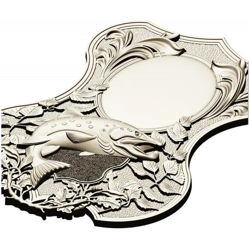Trout Trophy Shield - STL 3D model for CNC milling