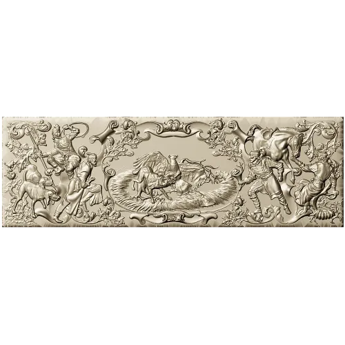 Охотничья схватка - рельефная панель STL для ЧПУ