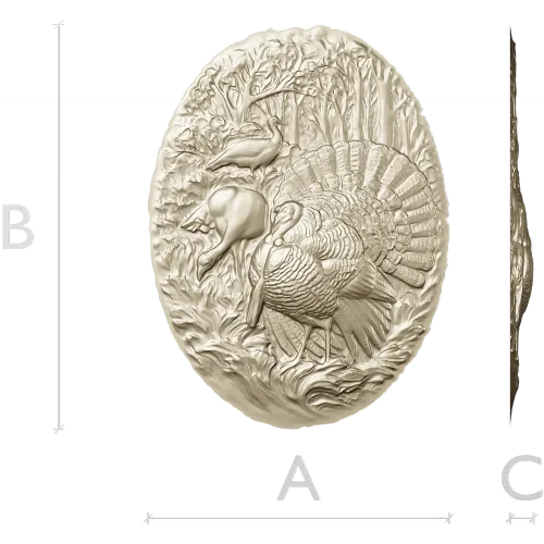 Павлины в роще - 3D модель STL для ЧПУ (панно)