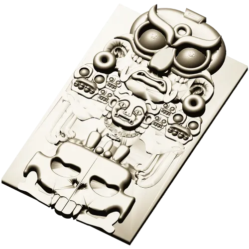 Owl Totem Decorative Panel - STL 3D Model for CNC