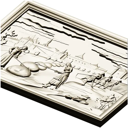 Панно "Сбор урожая у крепости" - 3D STL модель для ЧПУ