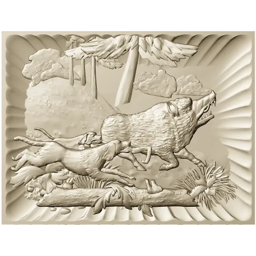 Wolf and Hounds Relief - STL 3D Model for CNC