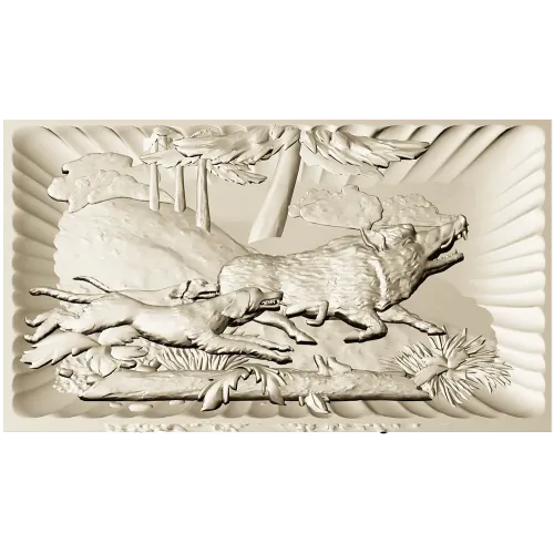 Wolf and Hounds Relief - STL 3D Model for CNC