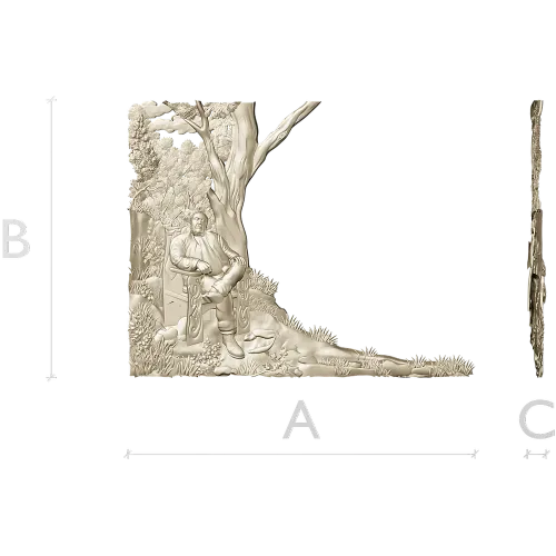 Woodland Rest - corner relief STL for CNC