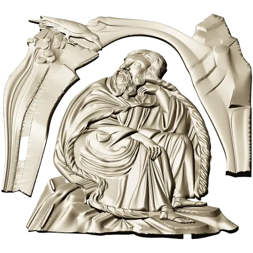 Панно для ЧПУ "Созерцатель" - 3D STL модель для резьбы по дереву