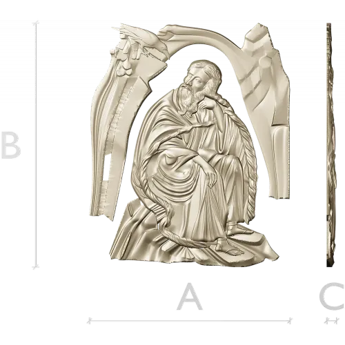 Панно для ЧПУ "Созерцатель" - 3D STL модель для резьбы по дереву