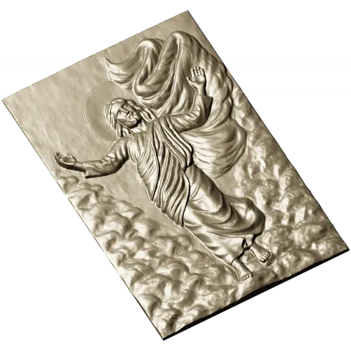 Ascending Christ bas-relief - STL 3D model for CNC milling