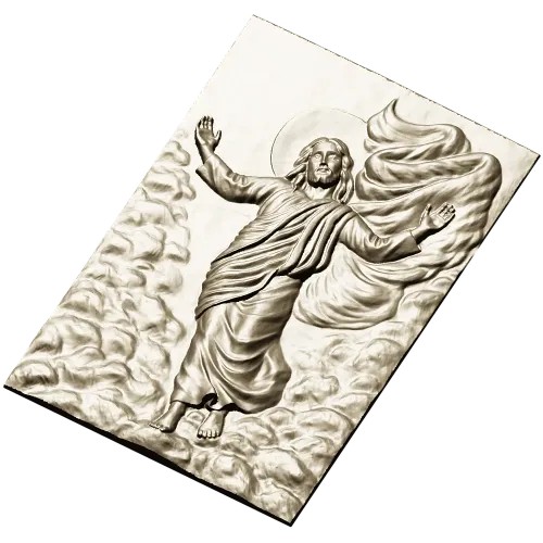 Ascending Christ bas-relief - STL 3D model for CNC milling