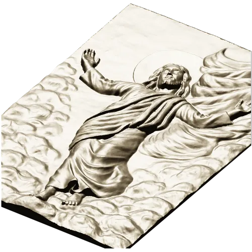 Ascending Christ bas-relief - STL 3D model for CNC milling