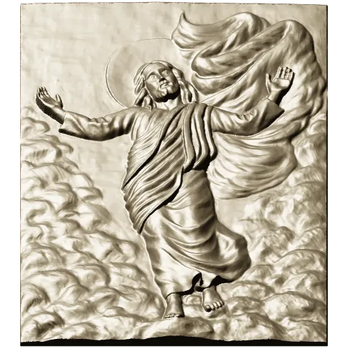 Ascending Christ bas-relief - STL 3D model for CNC milling