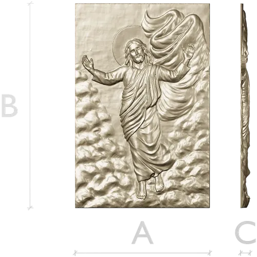 Ascending Christ bas-relief - STL 3D model for CNC milling
