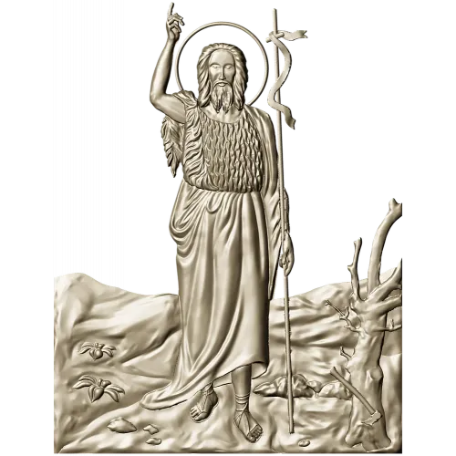 Saint John the Baptist bas-relief STL for CNC