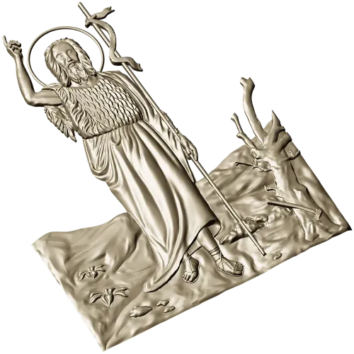 Saint John the Baptist bas-relief STL for CNC