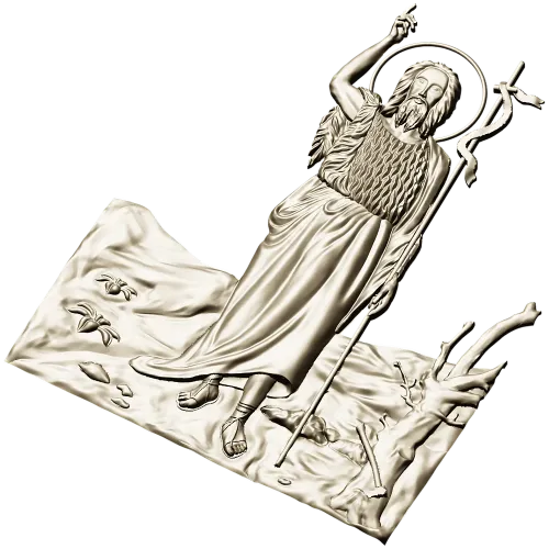 Saint John the Baptist bas-relief STL for CNC