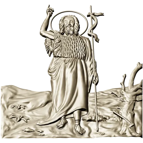 Saint John the Baptist bas-relief STL for CNC