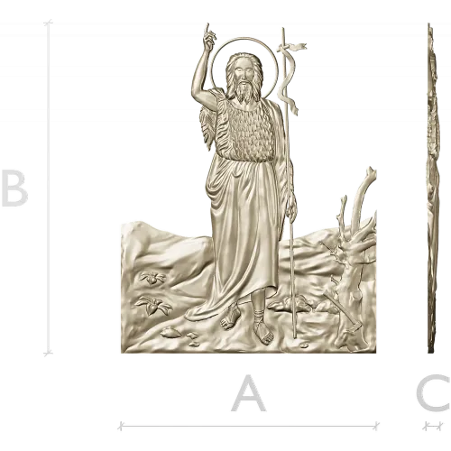Saint John the Baptist bas-relief STL for CNC