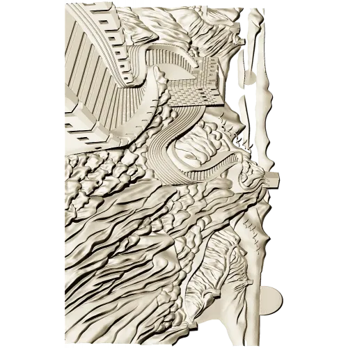 Панно "Арфа и Волны" - 3D модель STL для ЧПУ