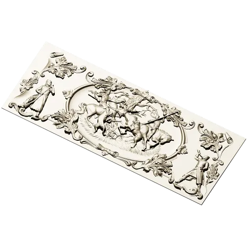 Baroque Hunting Panel - STL 3D Model for CNC