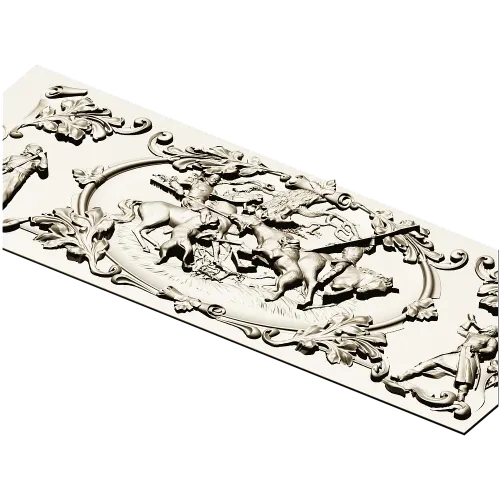 Baroque Hunting Panel - STL 3D Model for CNC