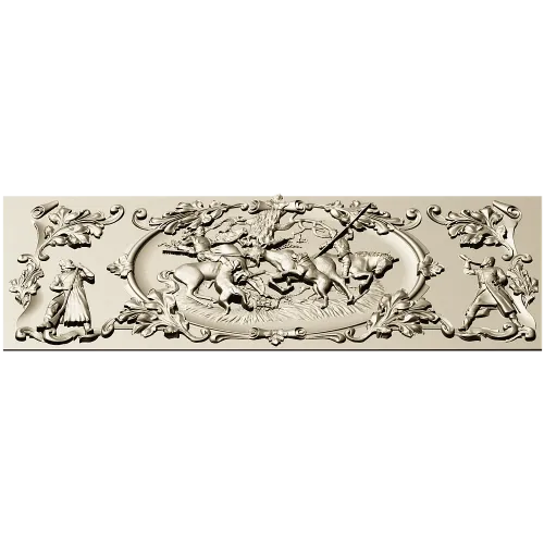 Baroque Hunting Panel - STL 3D Model for CNC
