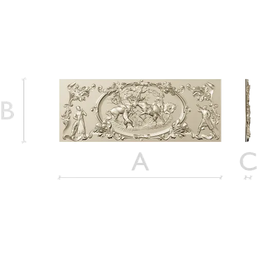 Baroque Hunting Panel - STL 3D Model for CNC