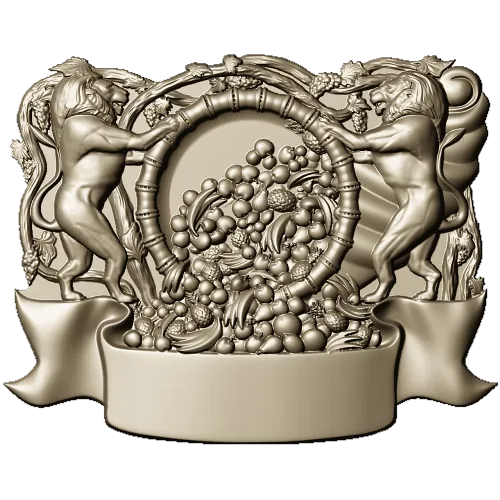 Heraldic Cornucopia Decorative Relief STL