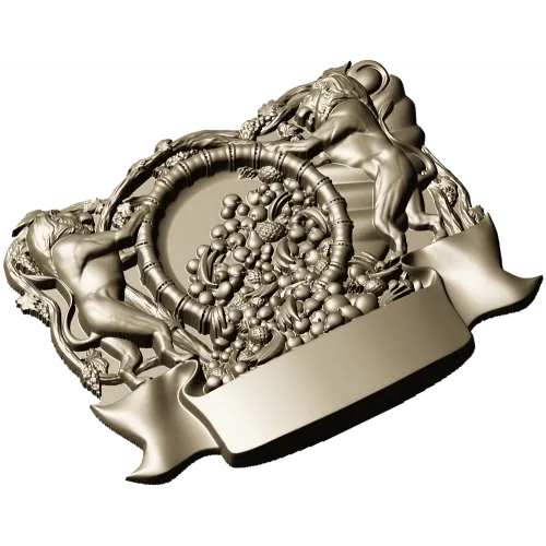 Heraldic Cornucopia Decorative Relief STL