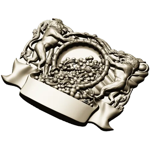 Heraldic Cornucopia Decorative Relief STL