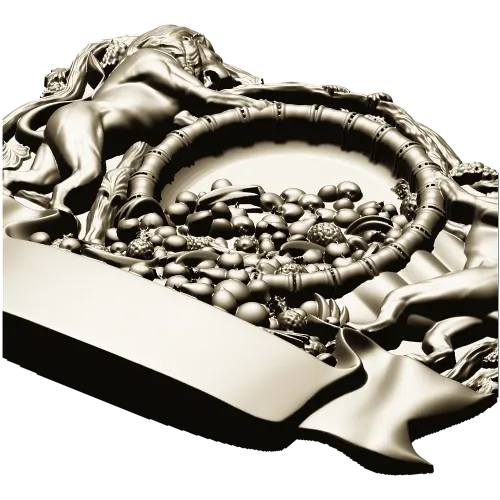 Heraldic Cornucopia Decorative Relief STL