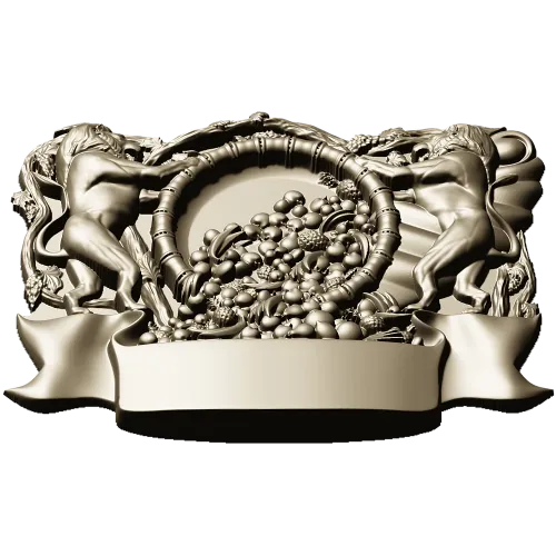 Heraldic Cornucopia Decorative Relief STL