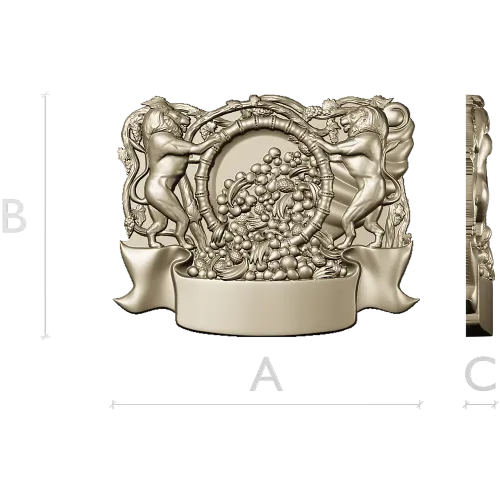 Heraldic Cornucopia Decorative Relief STL
