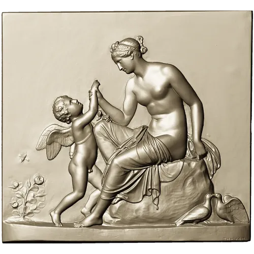 Classical Bas-Relief Panel with Putto - STL 3D Model for CNC
