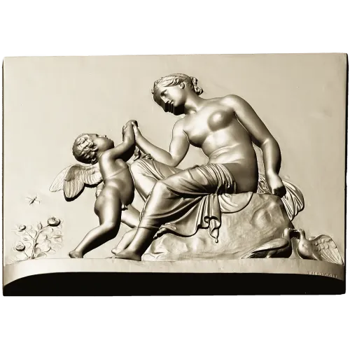 Classical Bas-Relief Panel with Putto - STL 3D Model for CNC