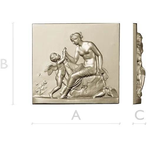 Classical Bas-Relief Panel with Putto - STL 3D Model for CNC