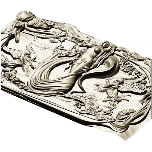 Art Nouveau Nymph Decorative Panel 3D STL for CNC