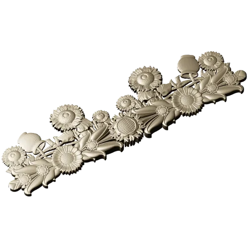 Sunflower Garland Relief STL for CNC