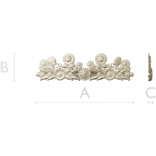 Sunflower Garland Relief STL for CNC