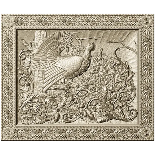 Capercaillie Song relief panel - STL 3D model for CNC