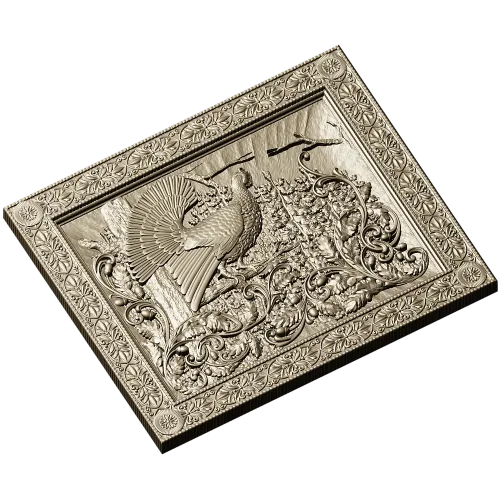 Capercaillie Song relief panel - STL 3D model for CNC