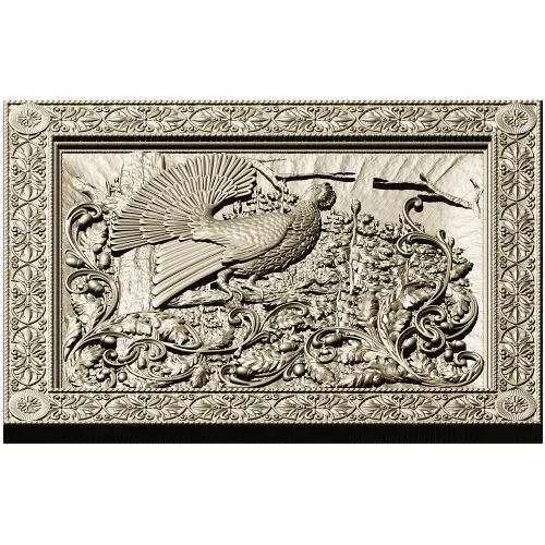 Capercaillie Song relief panel - STL 3D model for CNC