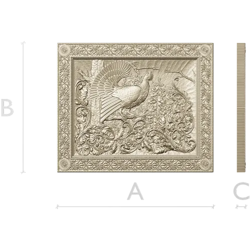 Capercaillie Song relief panel - STL 3D model for CNC